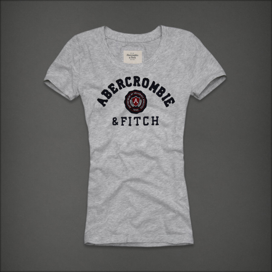 Abercrombie Fitch Mujeres De Cuello Redondo Corto Remera AF8278